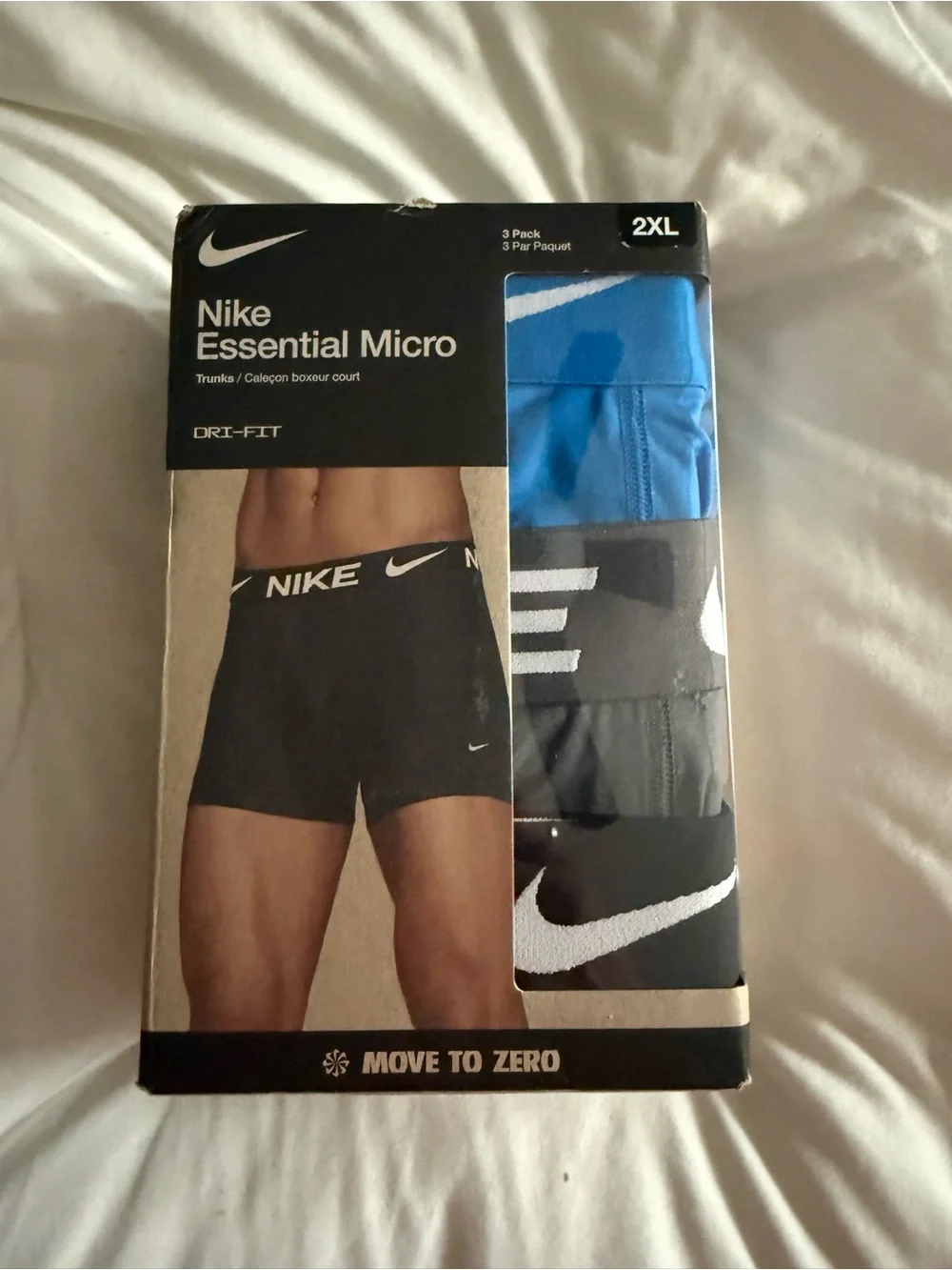 Nike Essential Micro 3-Pack Trunks — Blue, Black, Gray